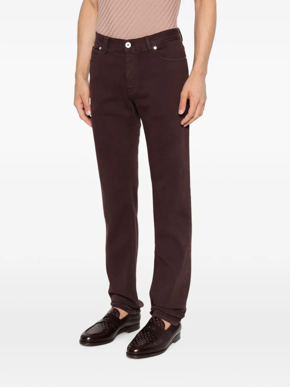 Brioni Meribel straight jeans met logo-patch Paars