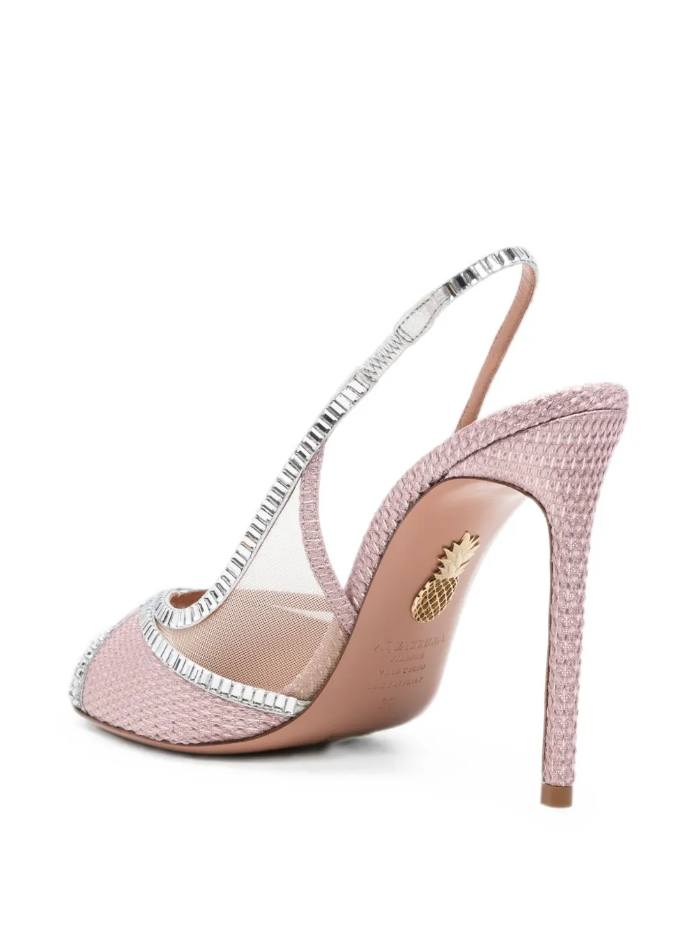 Aquazzura Wild Aurora crystal-embellished heeled sandals Roze