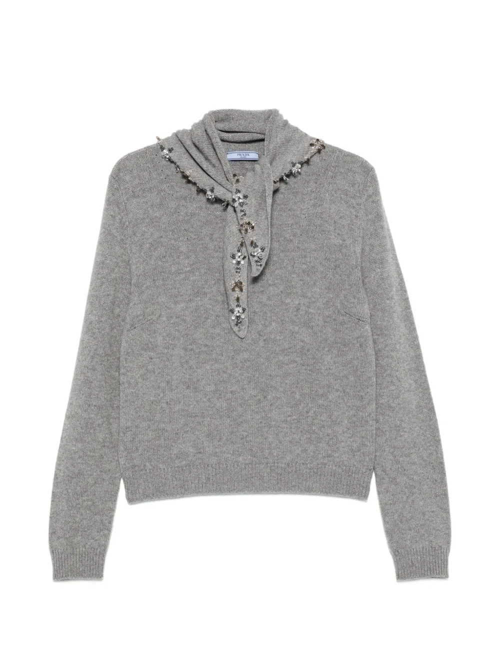 Prada crystal-embellished cashmere sweater - Grigio