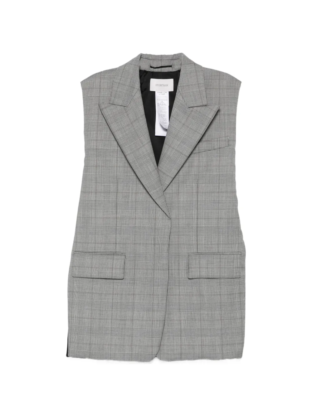 Sportmax Abete check-pattern sleeveless gilet - Grigio