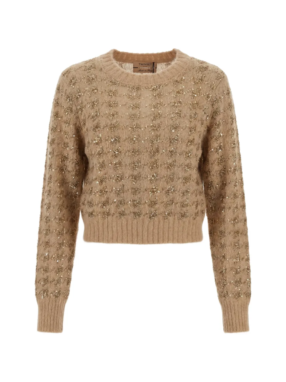 TWINSET sequin-embellished knitted sweater - Nude