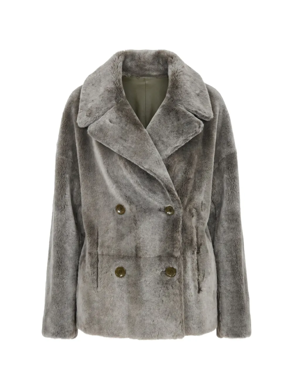 Manzoni 24 double-breasted shearling jacket - Verde