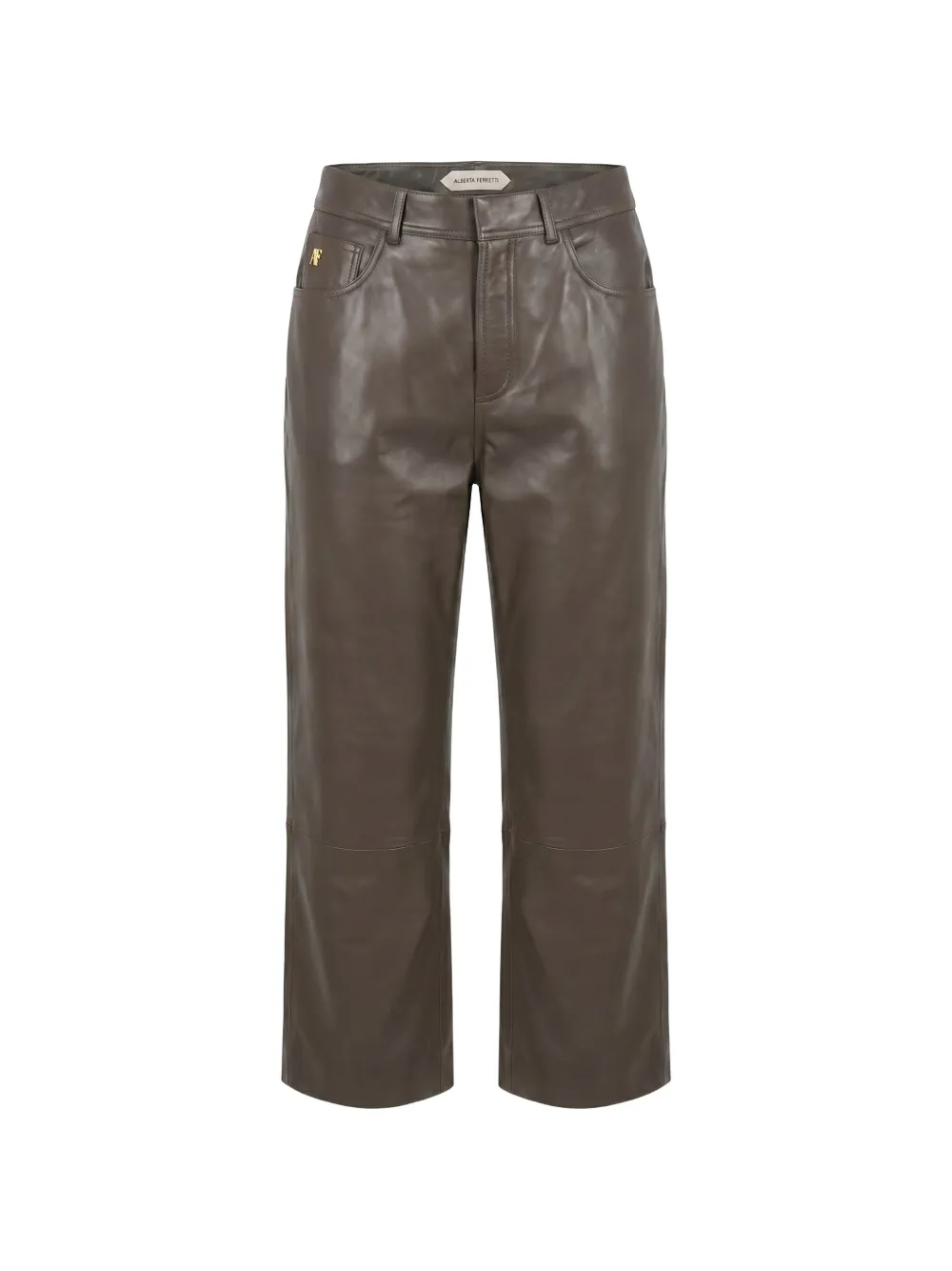 Alberta Ferretti logo-plaque trousers - Brown