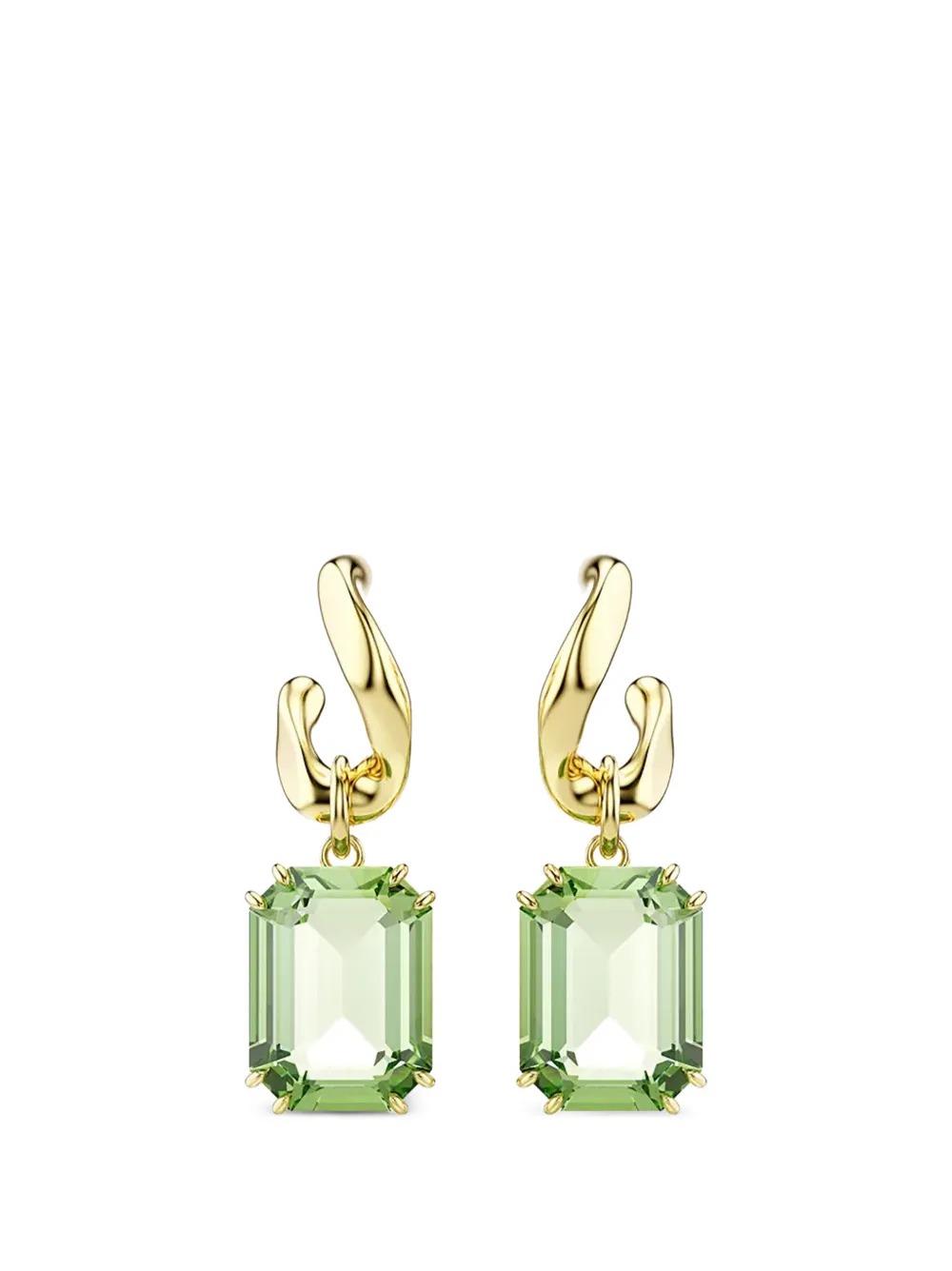 Swarovski octagonal-cut crystal earrings - Gold