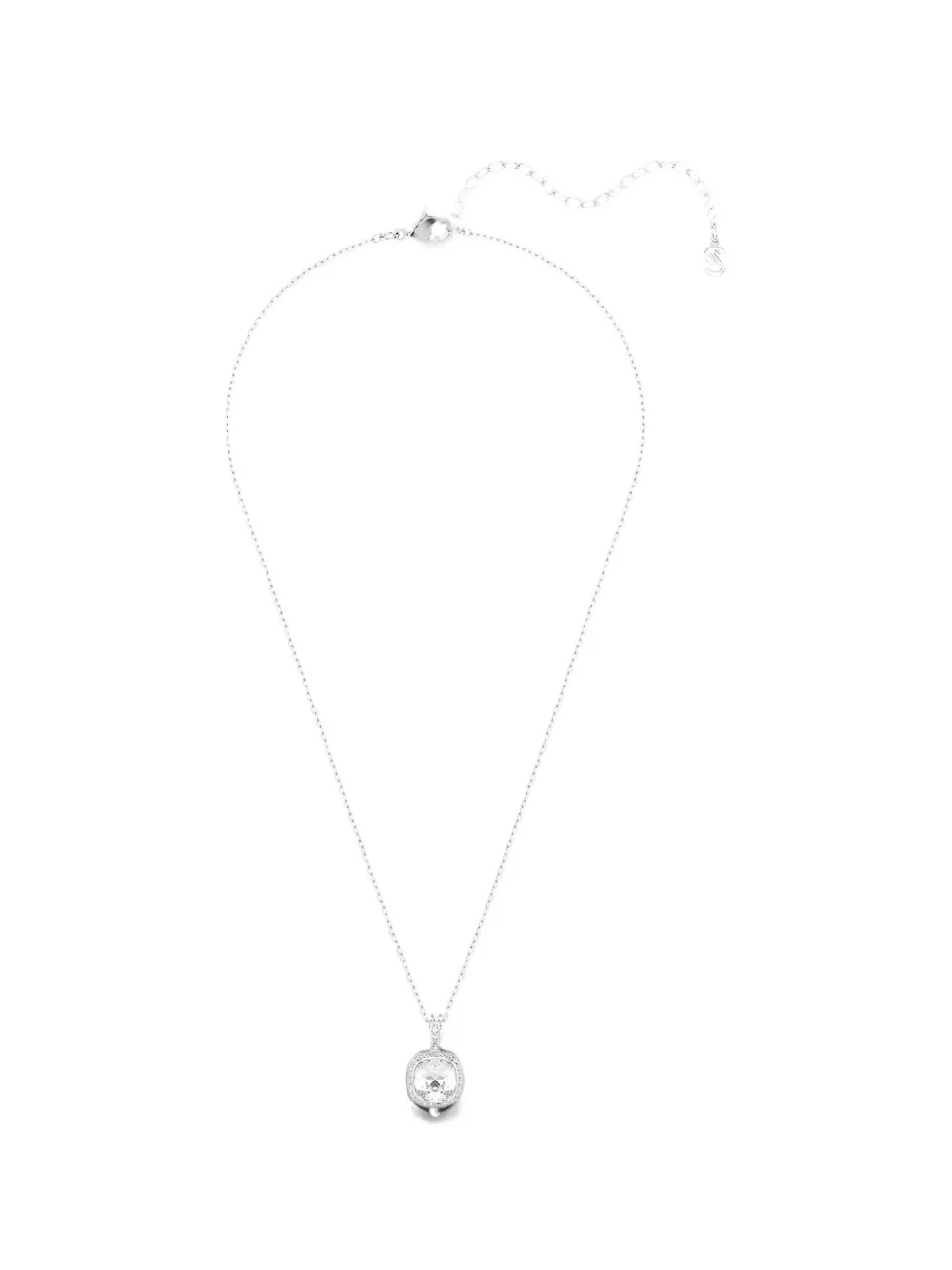 Swarovski crystal-pendant cable-link necklace - Argento