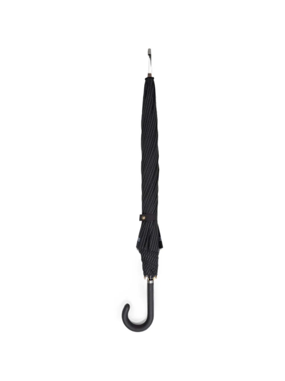 Moschino Pinstripe-print Curved-handle Umbrella In Black