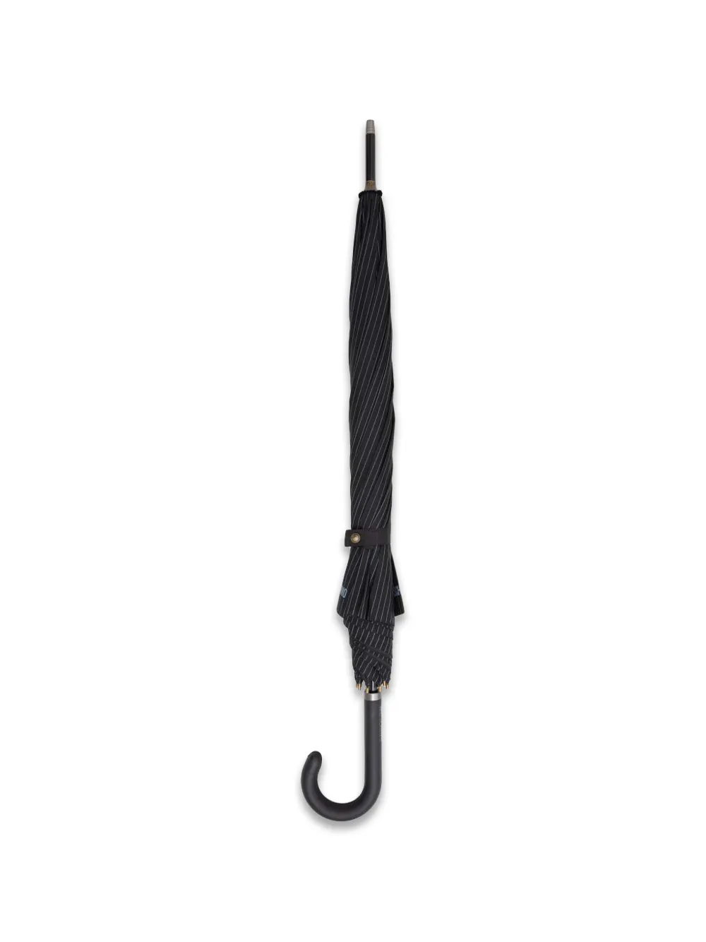 Moschino pinstripe-print curved-handle umbrella - Nero