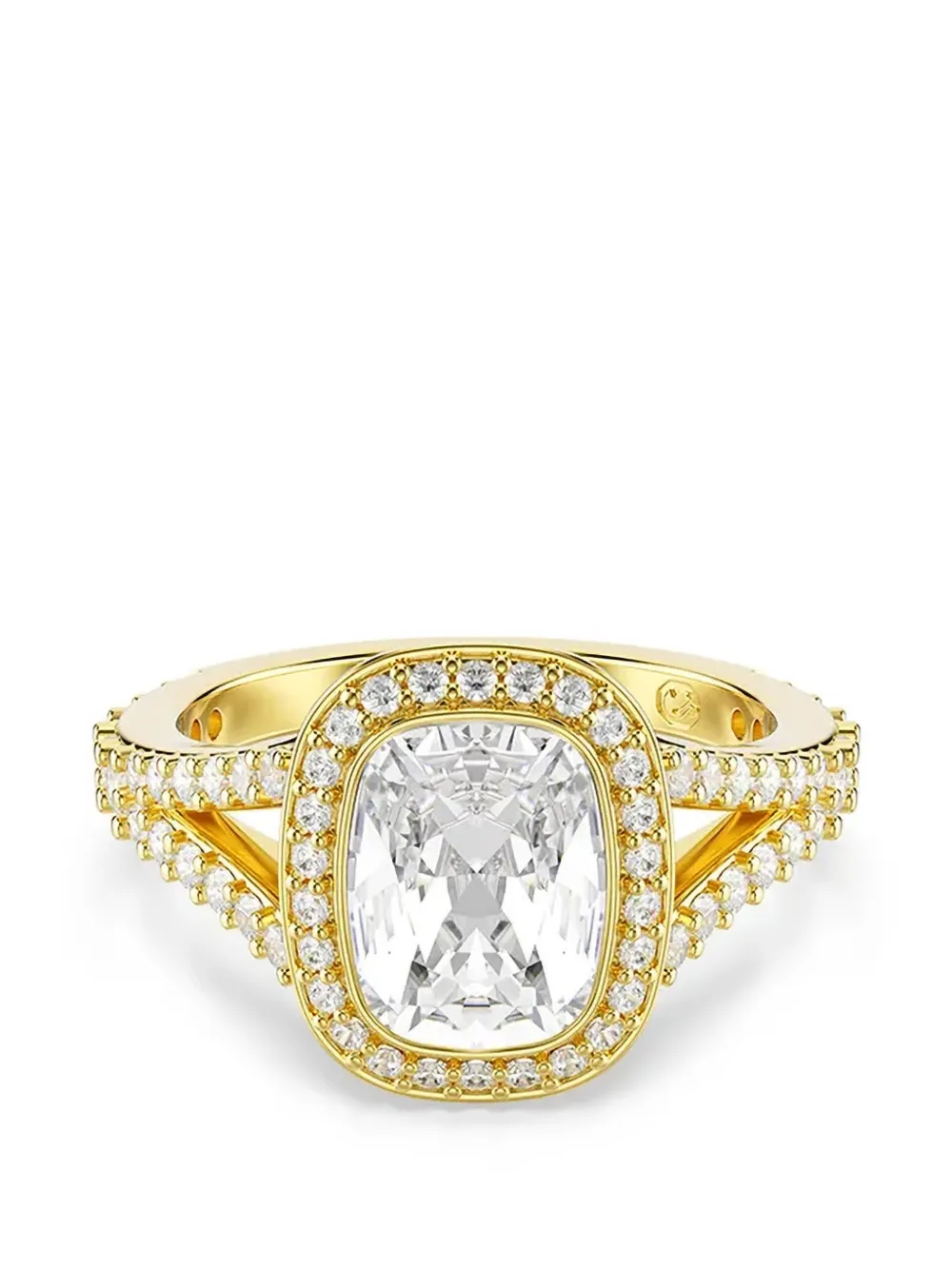 Swarovski logo-engraved ring - Oro