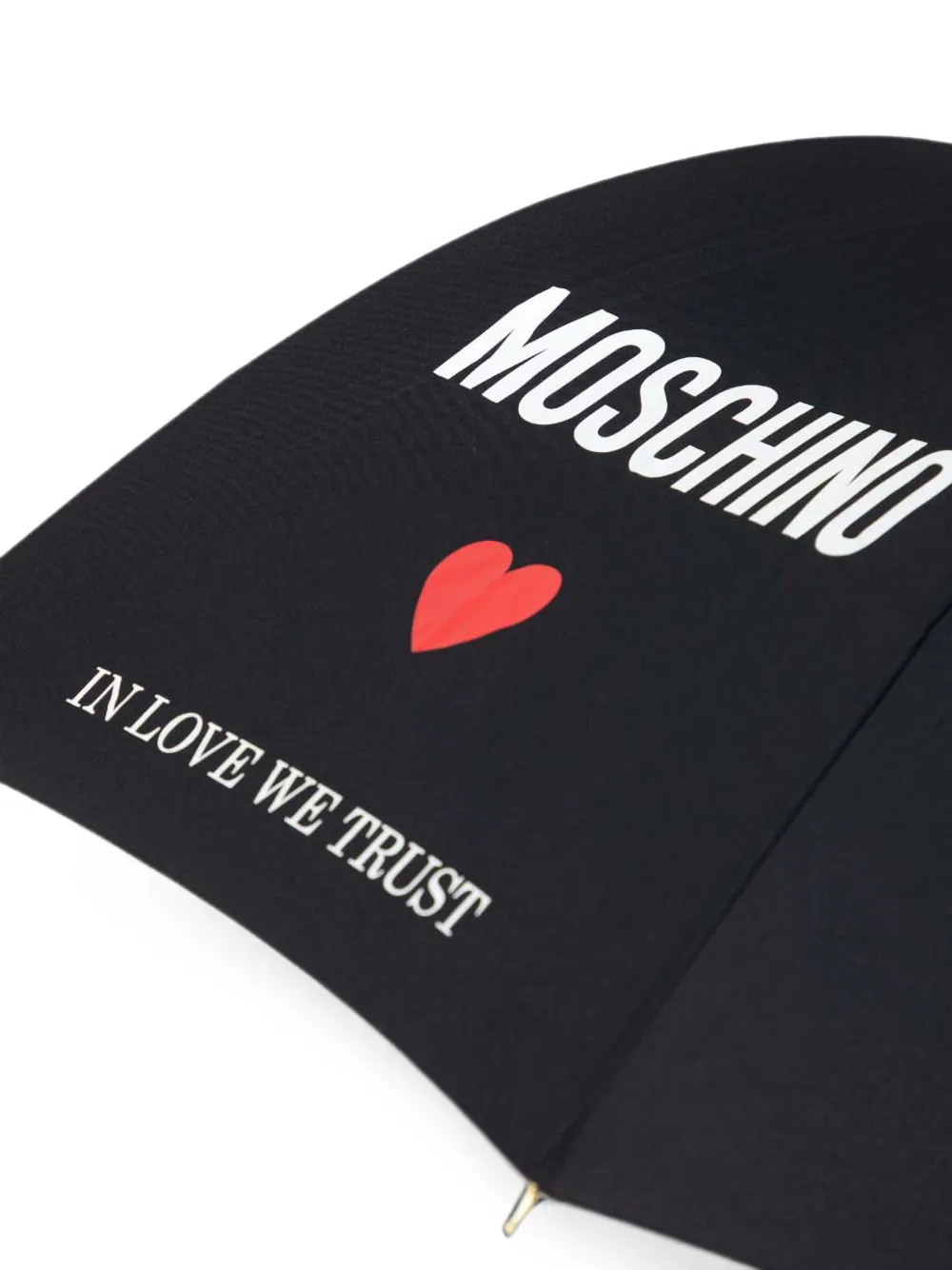 Moschino logo-print heart-motif umbrella Zwart