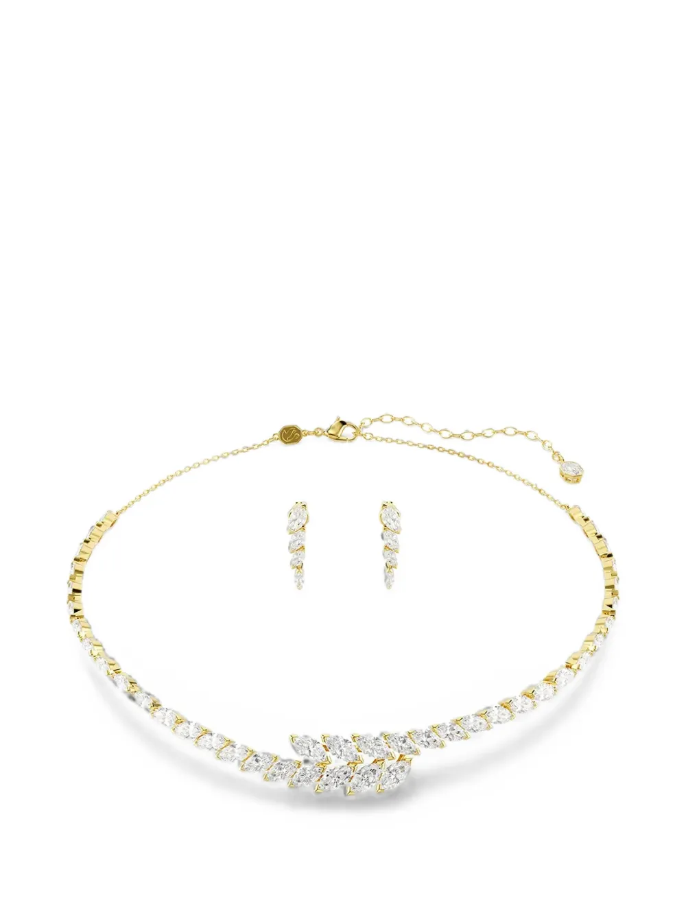 Swarovski Mesmera crystal-embellished necklace and earring set - Gold