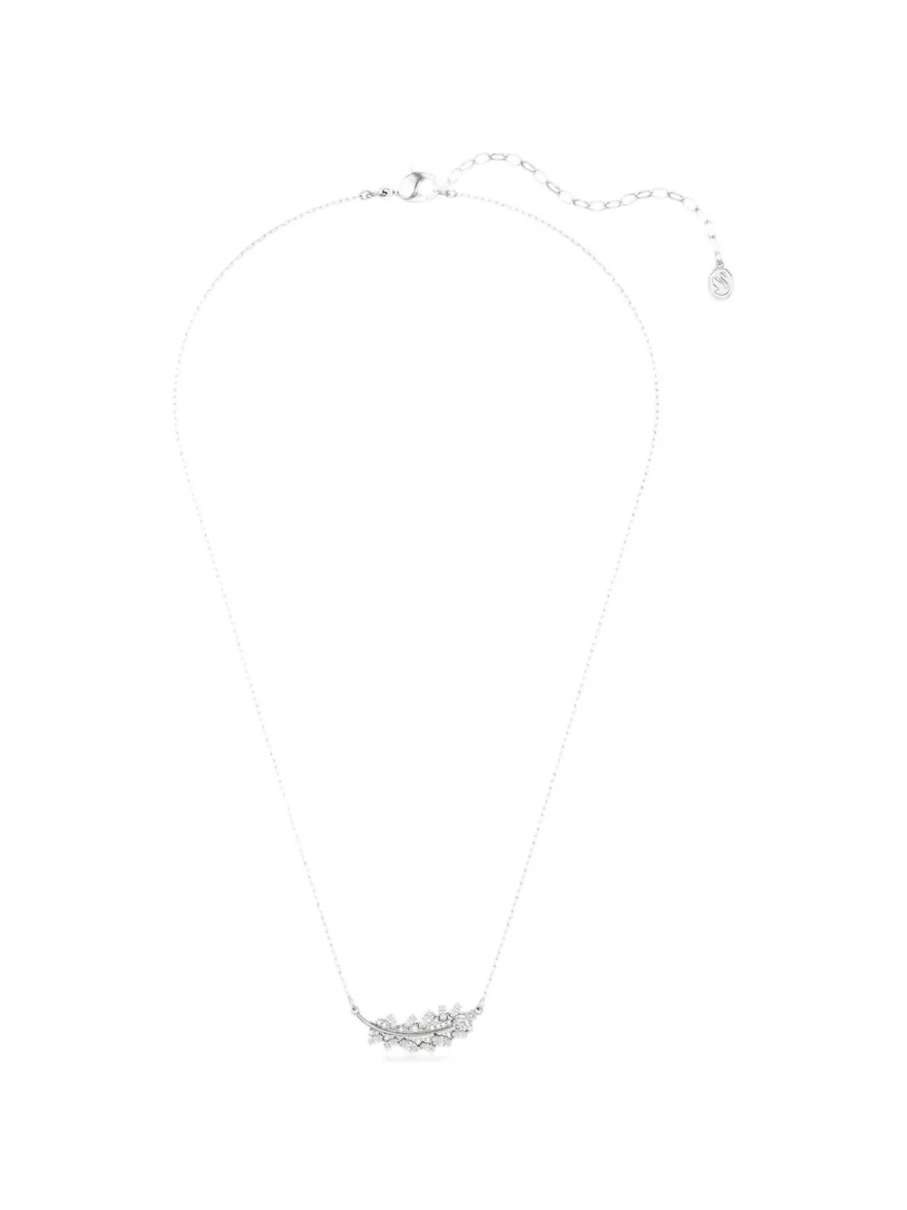 Swarovski Vienna feather-motif crystal-embellished necklace - Argento