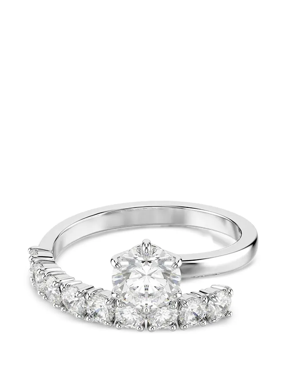 Swarovski crystal-embellished wrap ring - Argento