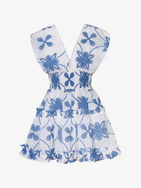 Waimari Vestido curto Giselle com babados e bordado