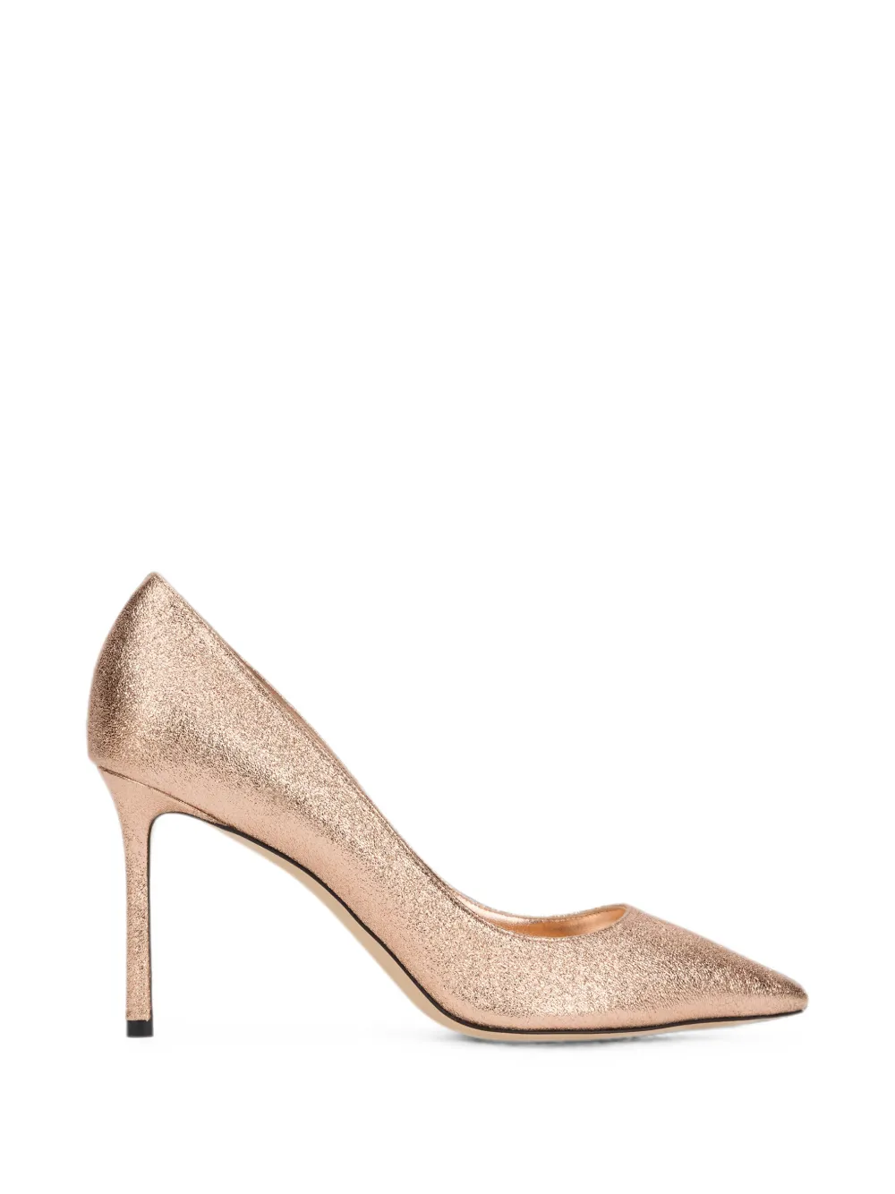 Jimmy Choo Romy 85 metallic pointed-toe pumps Roze