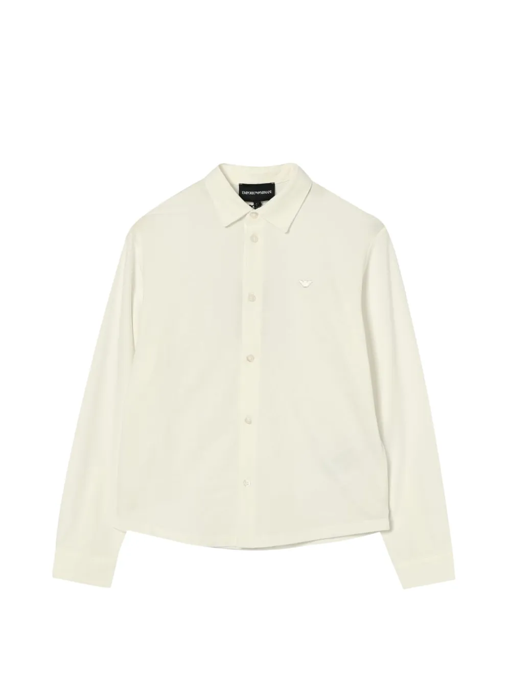 Emporio Armani Kids logo-embroidered cotton shirt - Nude
