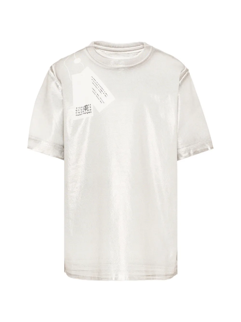 MM6 Maison Margiela Kids laminated-effect T-shirt - Toni neutri