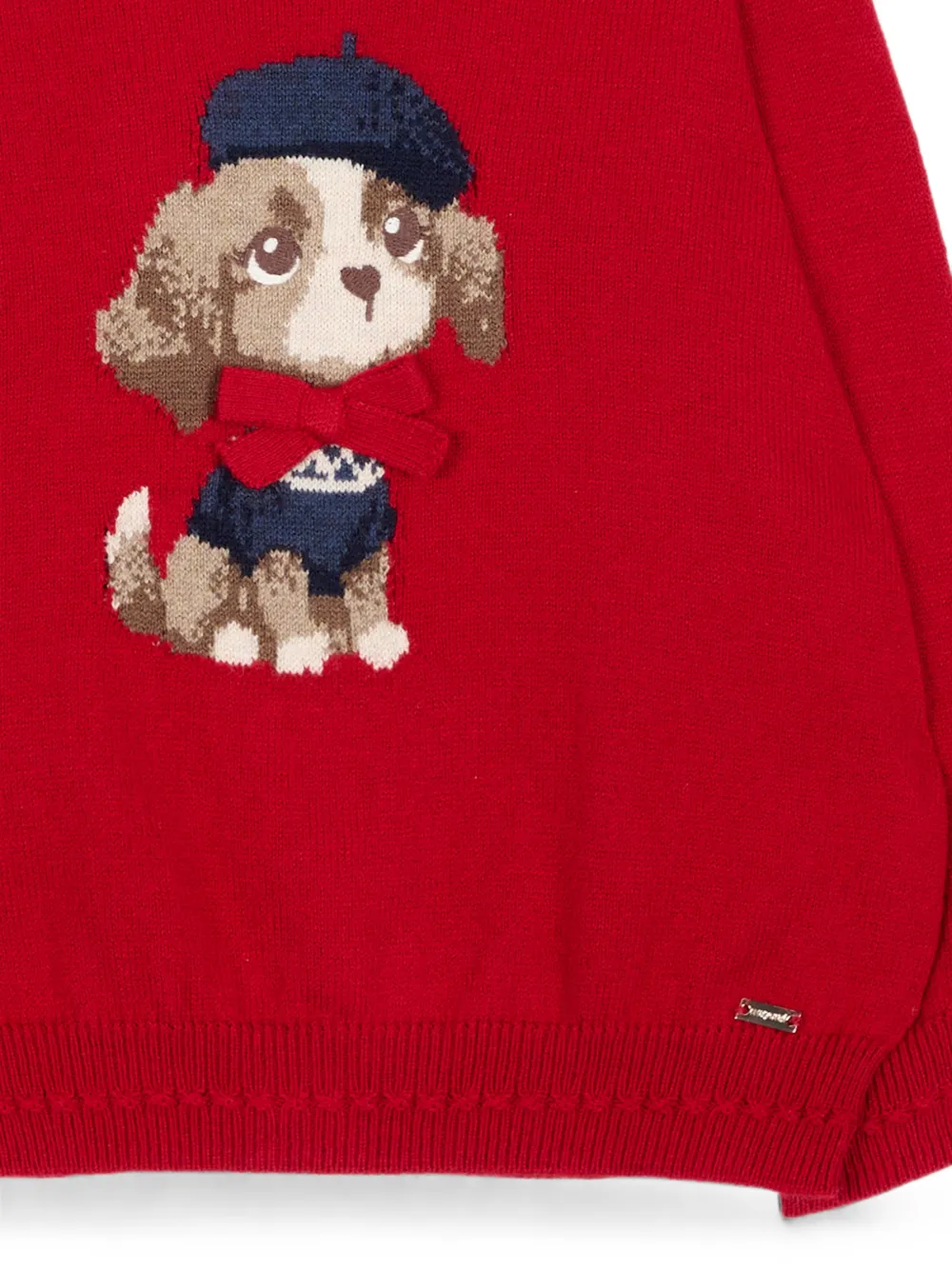 Mayoral Intarsia gebreide trui met strikdetail Rood
