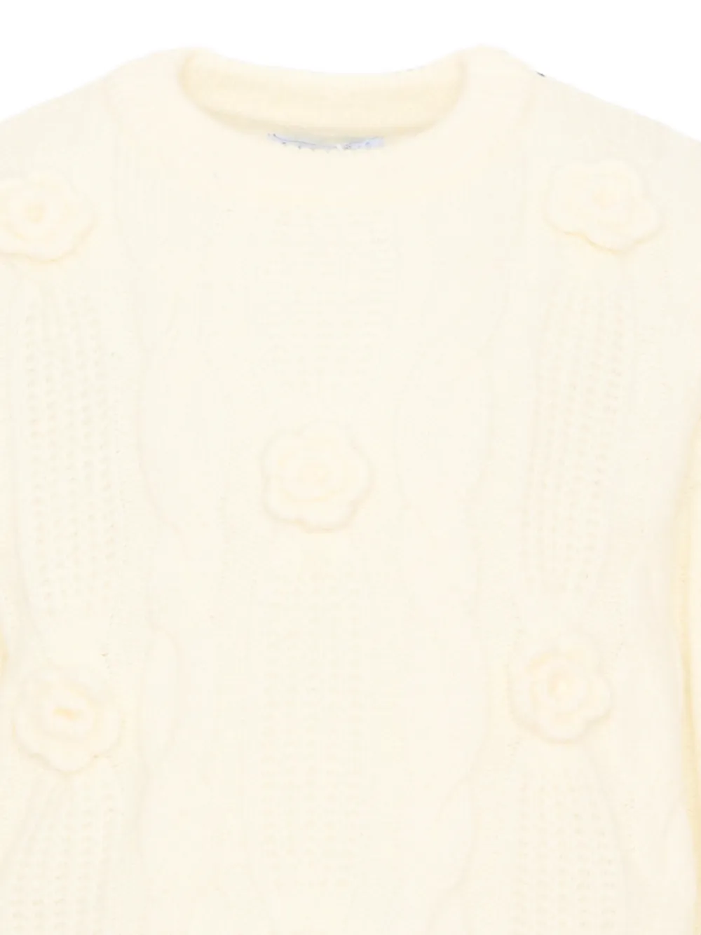 Mayoral Kabelgebreide trui met bloemapplicatie Beige