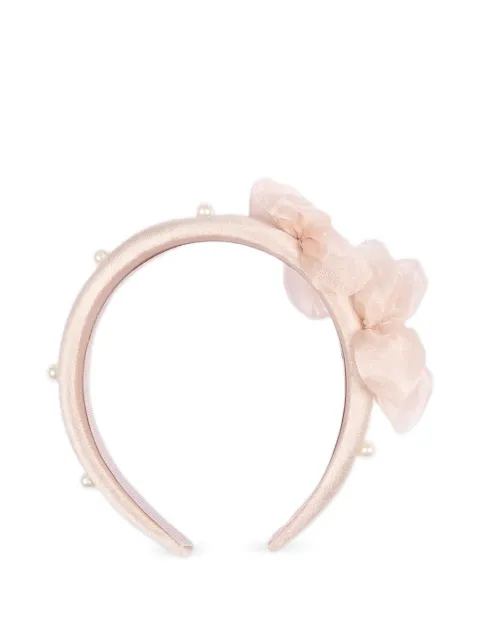 Mayoral flower-appliqué faux-pearl headband