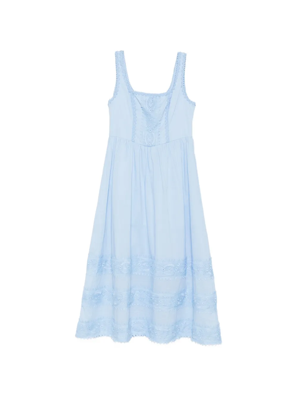 Waimari Alba lace-trimmed embroidered midi dress - Blu