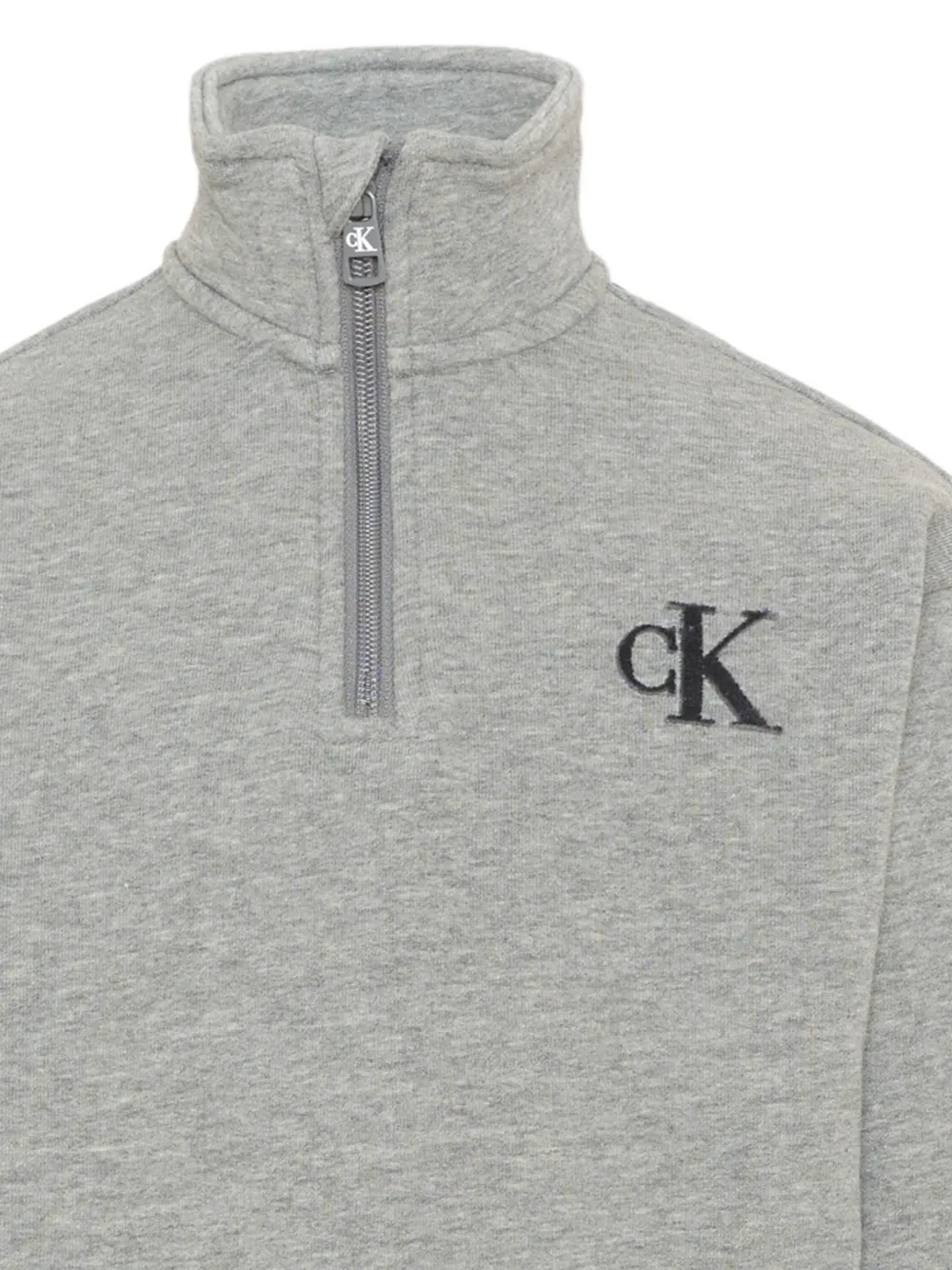 Calvin Klein Kids Sweater met halve rits Grijs