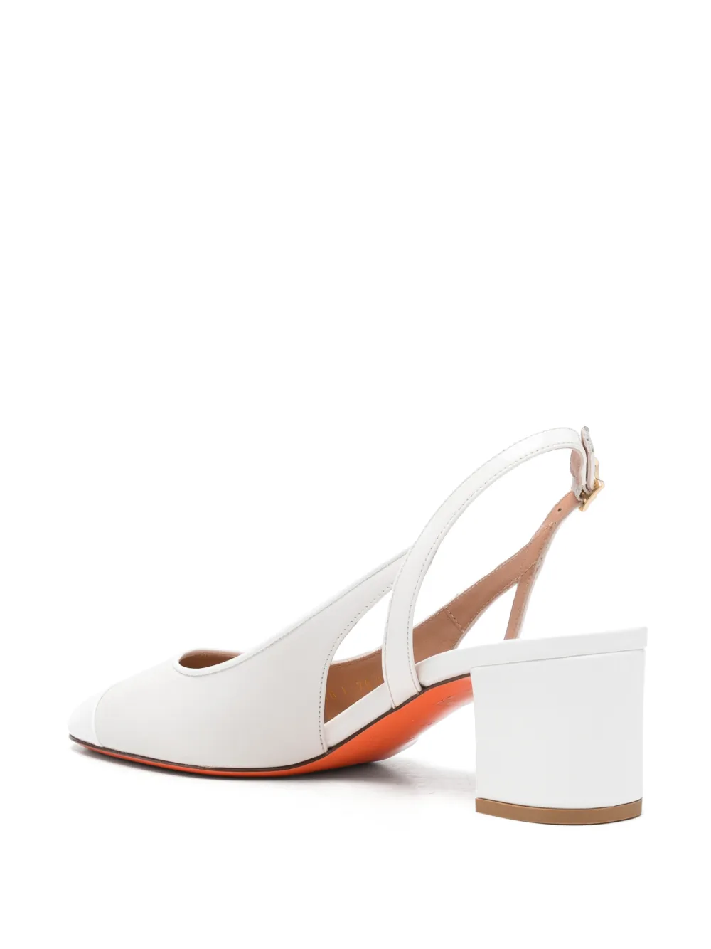 Santoni leather slingback pumps Wit