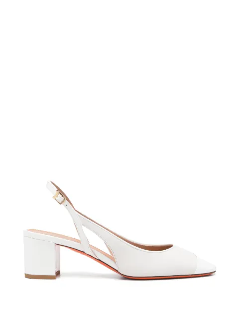 Santoni leather slingback pumps