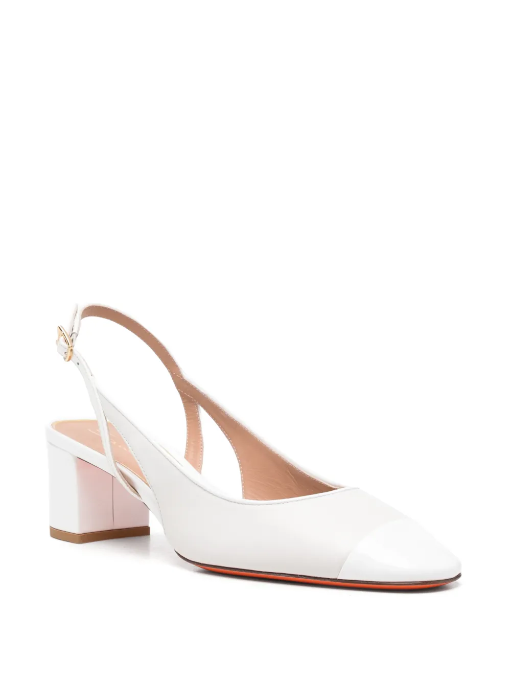 Santoni leather slingback pumps Wit