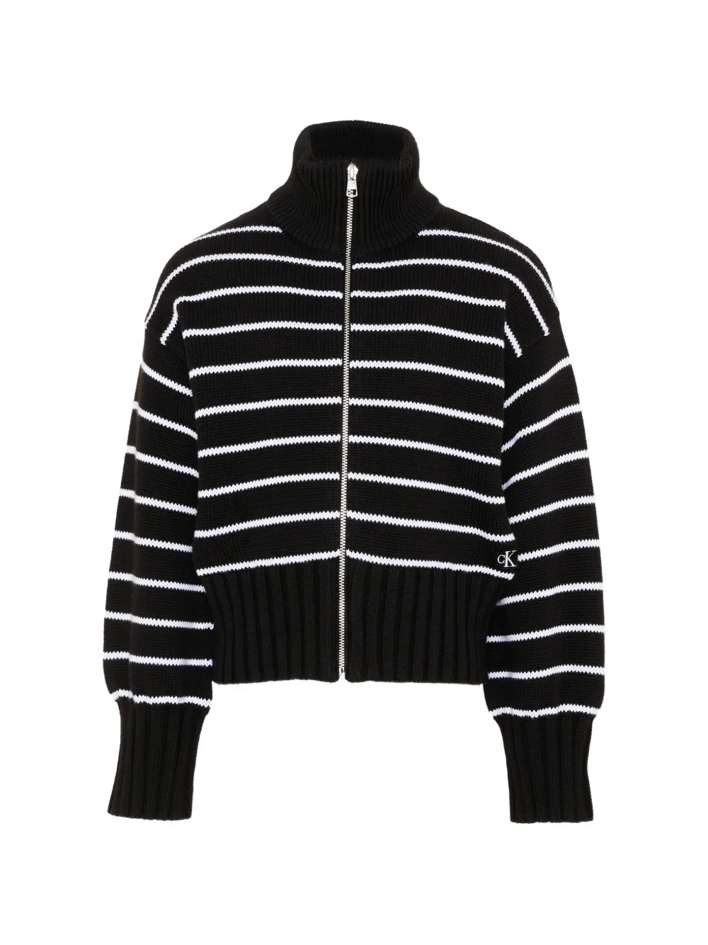 Calvin Klein Kids striped zip-up cardigan - Nero