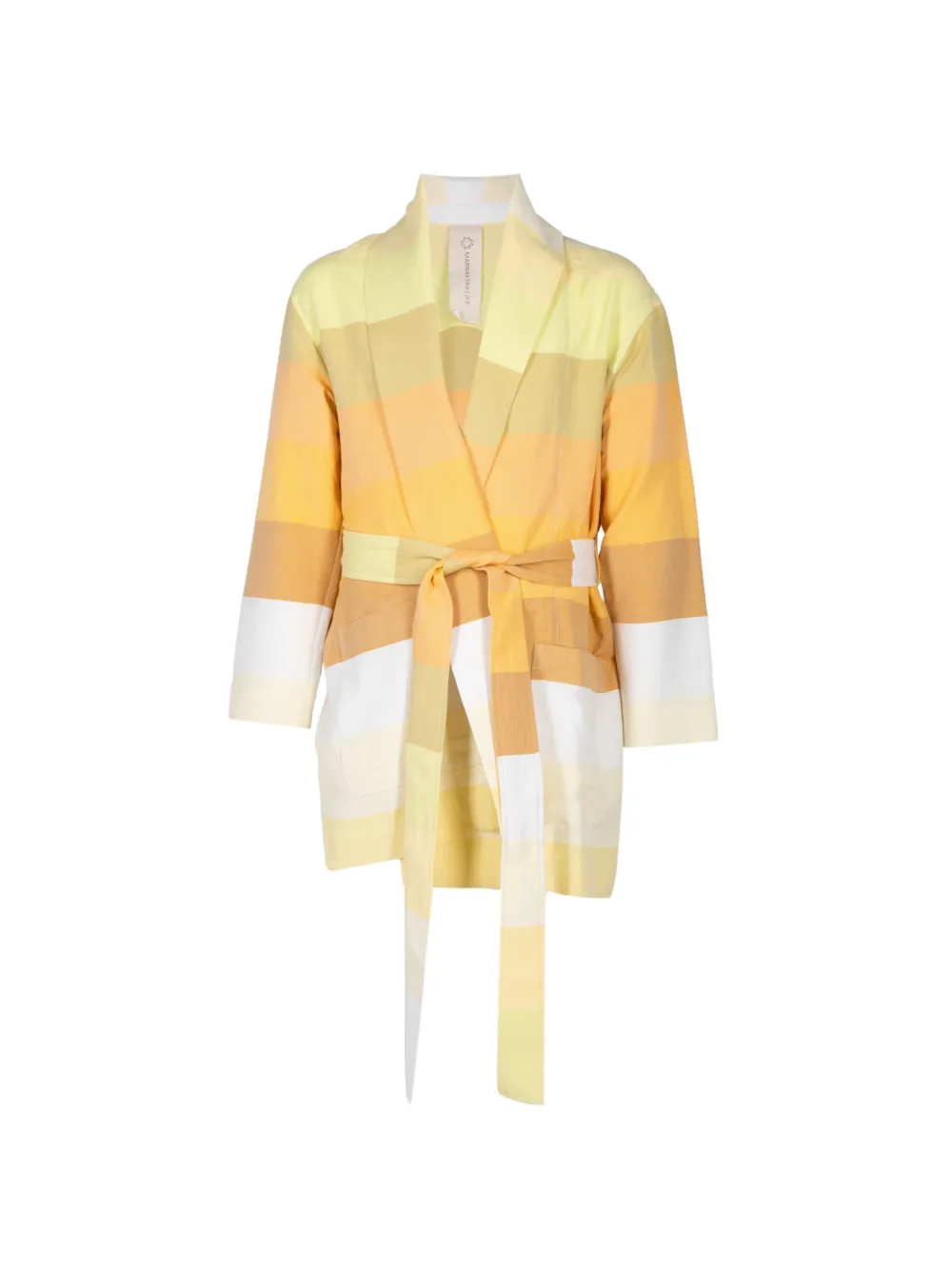 Marrakshi Life stripe-pattern belted jacket - Gelb