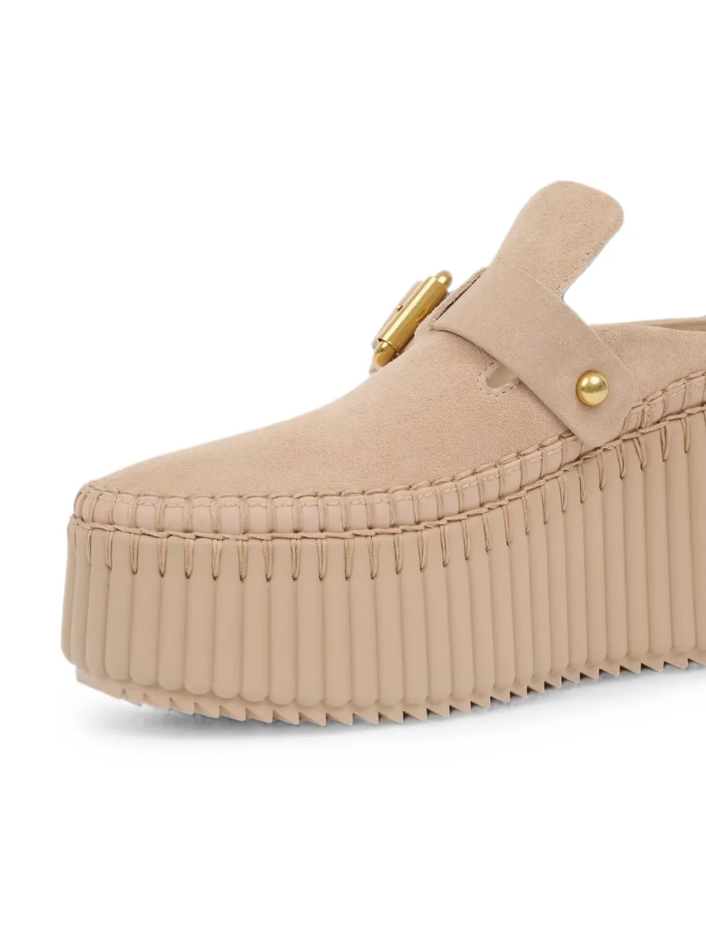 Chloé Nama wedge mules Beige
