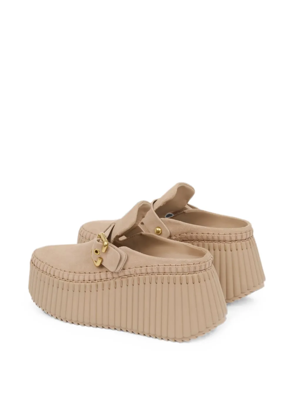 Chloé Nama wedge mules Beige