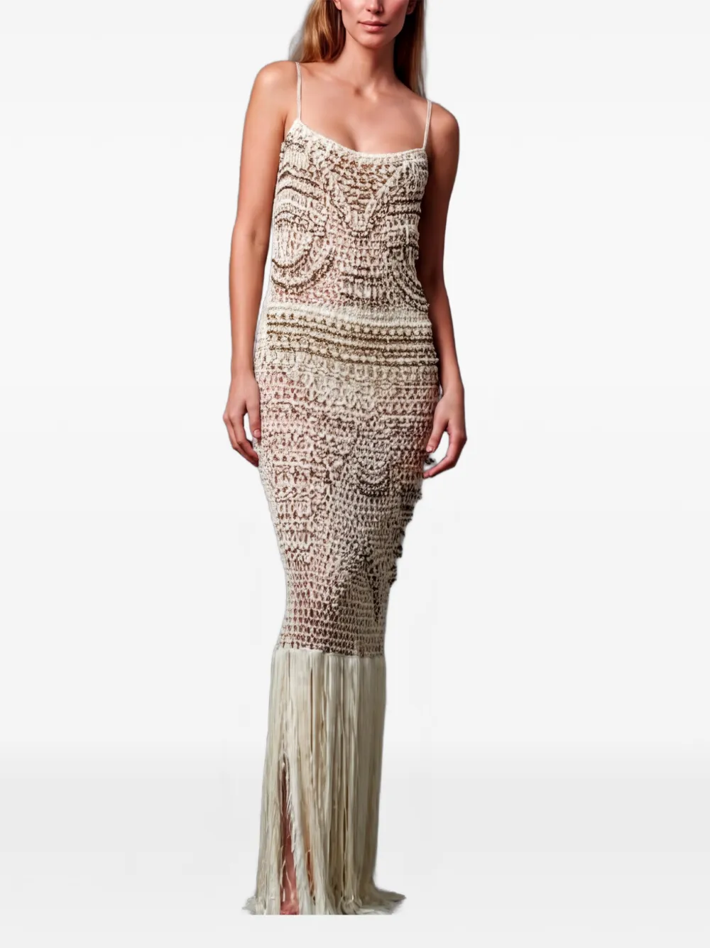 Bless Takara fringed maxi dress