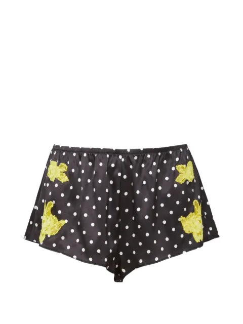 Fleur Du Mal Juliet polka-dot floral-appliqué shorts
