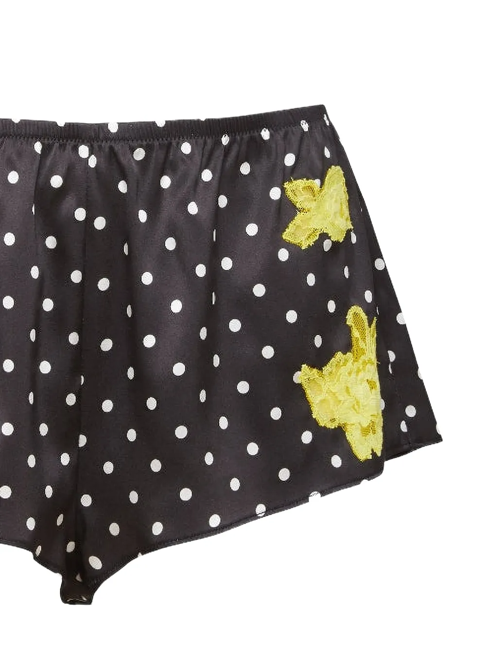 Fleur Du Mal Juliet shorts met stippen en bloemapplicatie Zwart