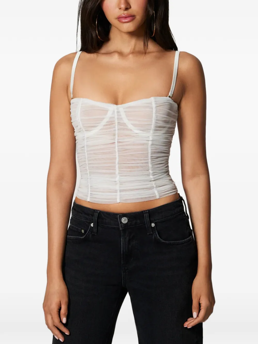 Kiki de Montparnasse ruched corset top - Bianco