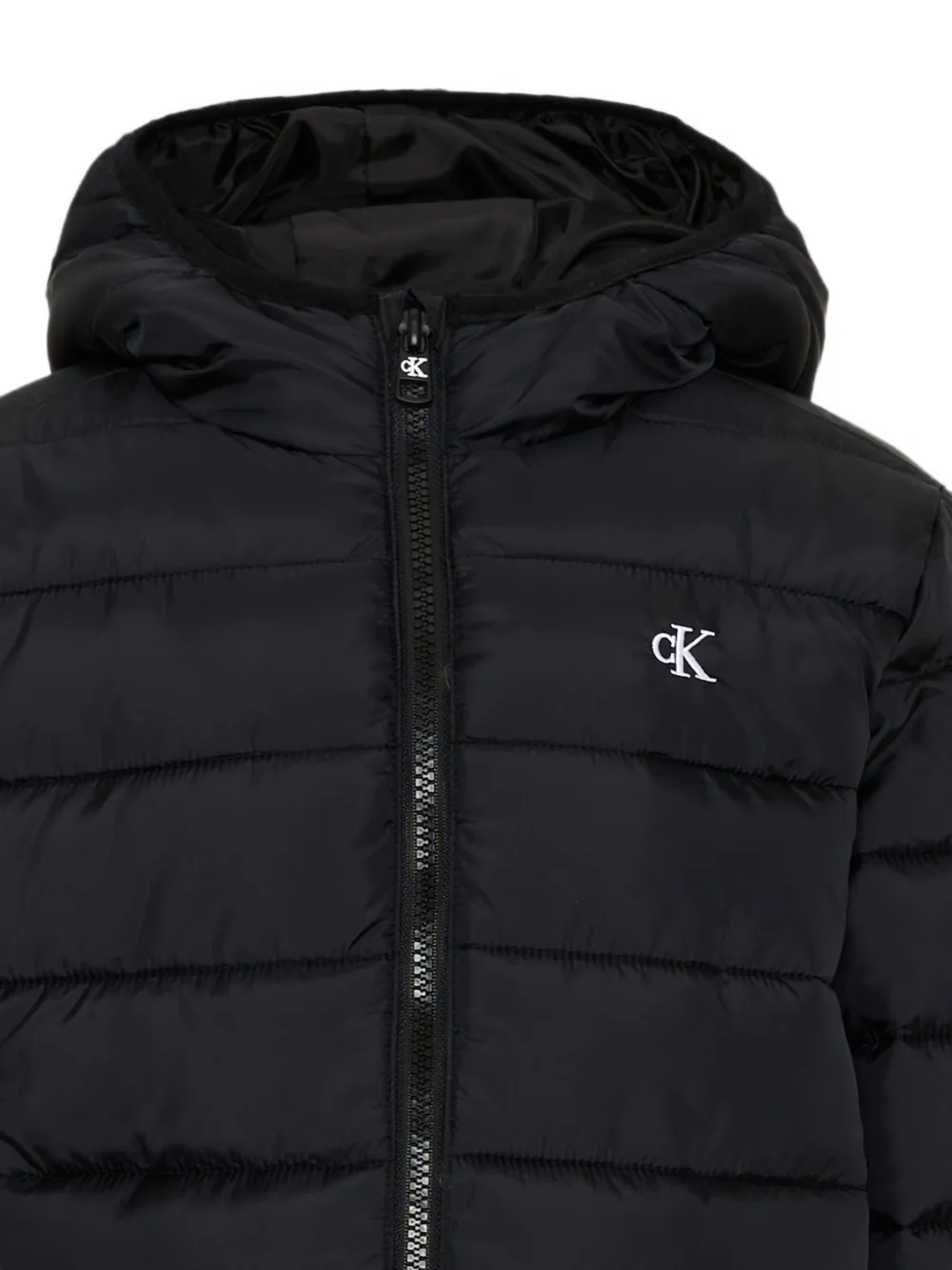 Calvin Klein Kids Gewatteerd jack met logoprint Zwart