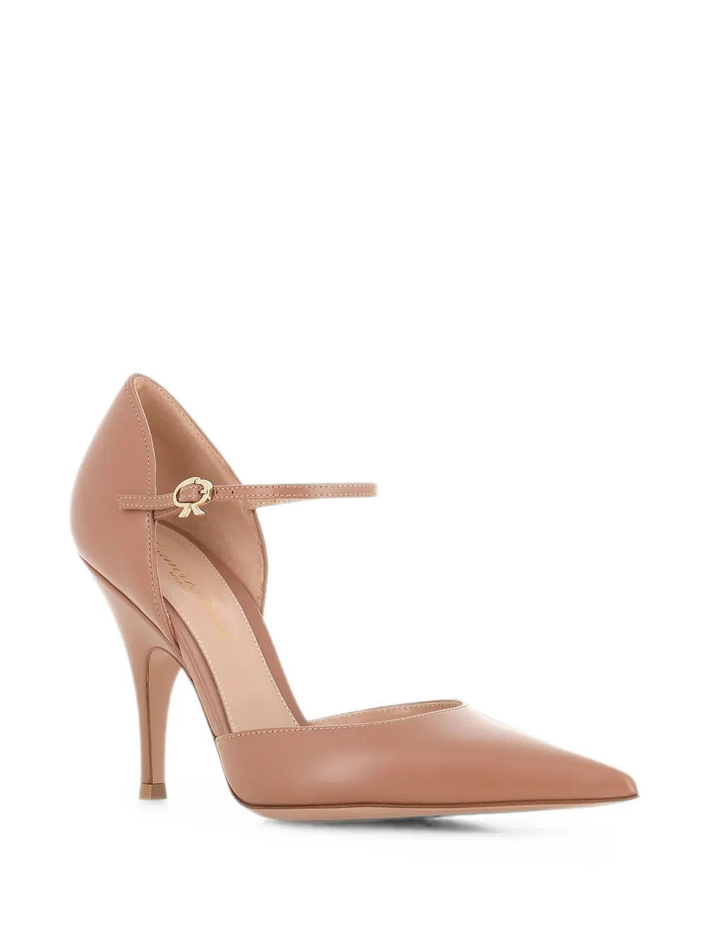 Gianvito Rossi Sofia D'orsay pointed-toe buckled pumps Beige