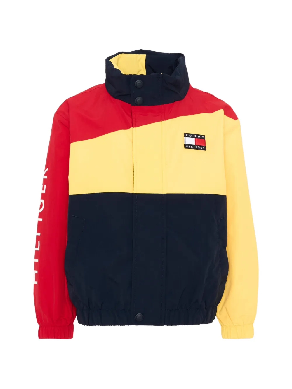 Tommy Hilfiger Junior colour-block logo-patch jacket - Blau