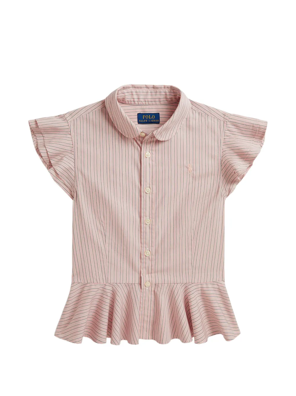 POLO RALPH LAUREN KIDS striped peplum-hem shirt - Rosa