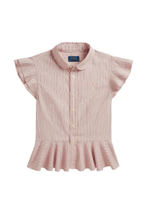 POLO RALPH LAUREN KIDS camisa con dobladillo peplum