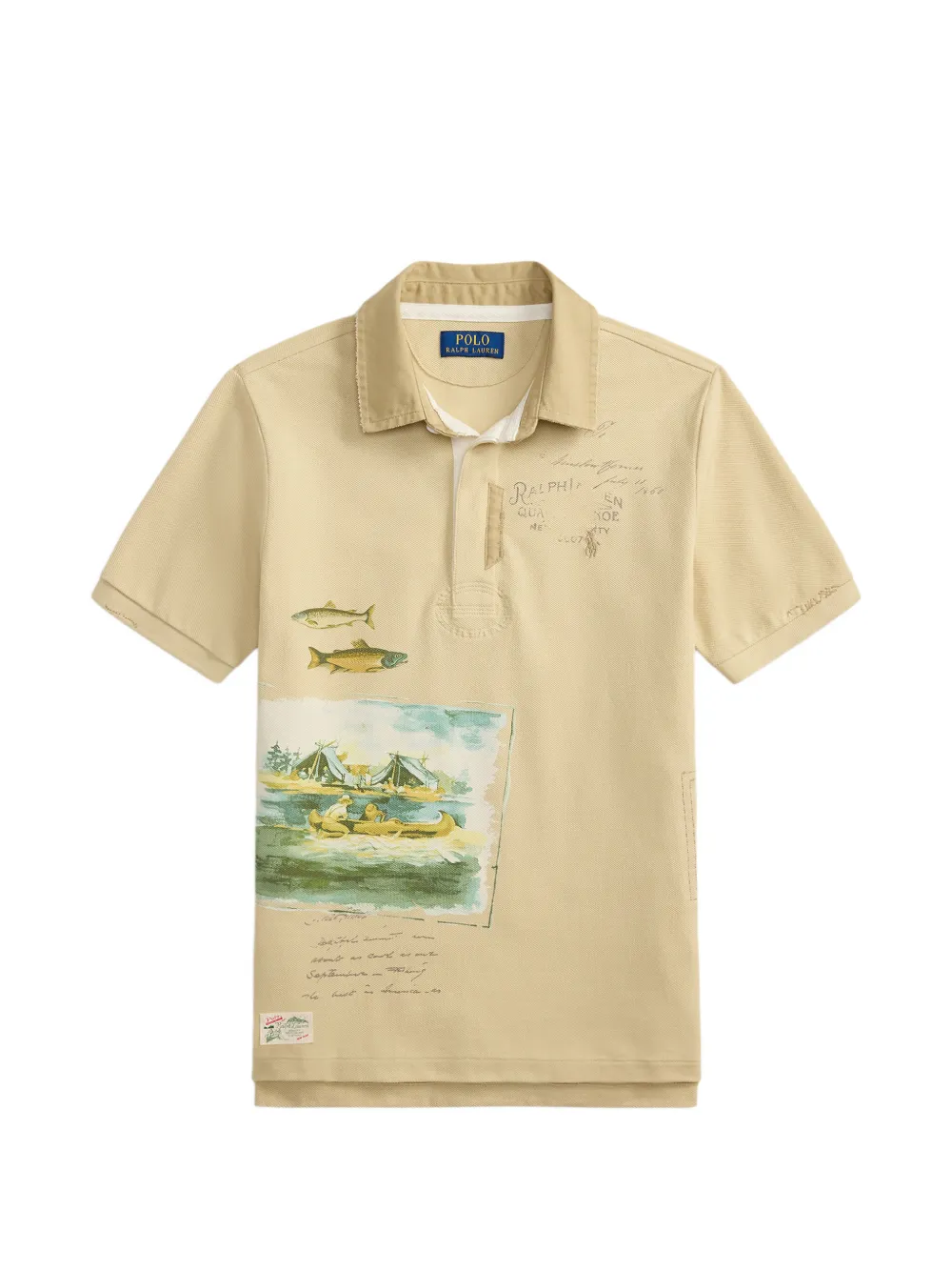 POLO RALPH LAUREN KIDS graphic-print polo shirt - Toni neutri