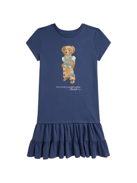 POLO RALPH LAUREN KIDS vestido Polo Bear con volantes