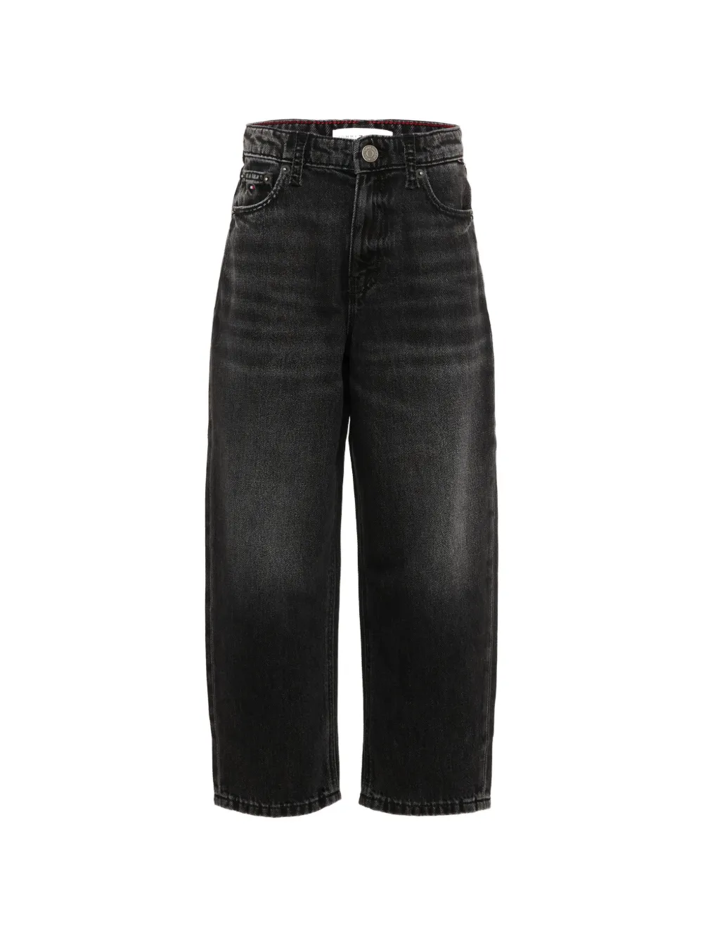 Tommy Hilfiger Junior faded-effect straight-leg jeans - Schwarz