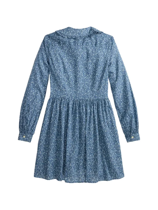 polo ralph lauren blue floral dress KIDS floral-print ruffled-collar | w-suede AX Paris Blue & Size:40 in. cute pick for the