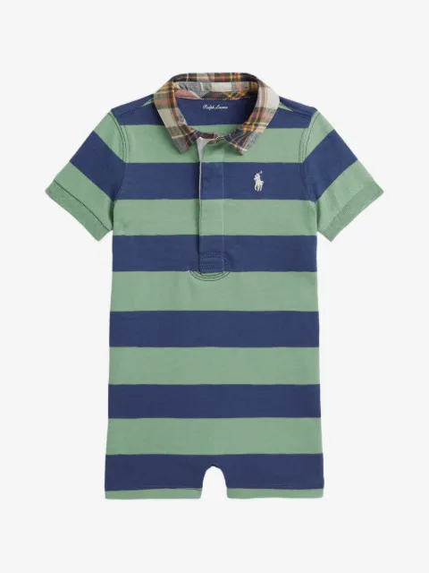 POLO RALPH LAUREN KIDS striped polo-collar romper