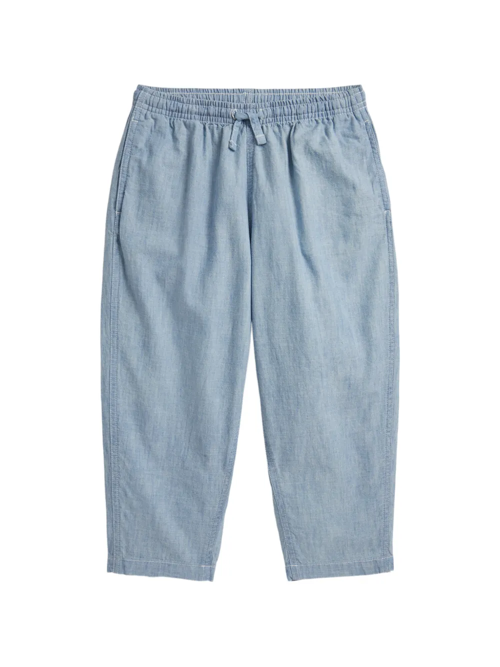 POLO RALPH LAUREN KIDS drawstring chambray trousers - Blu