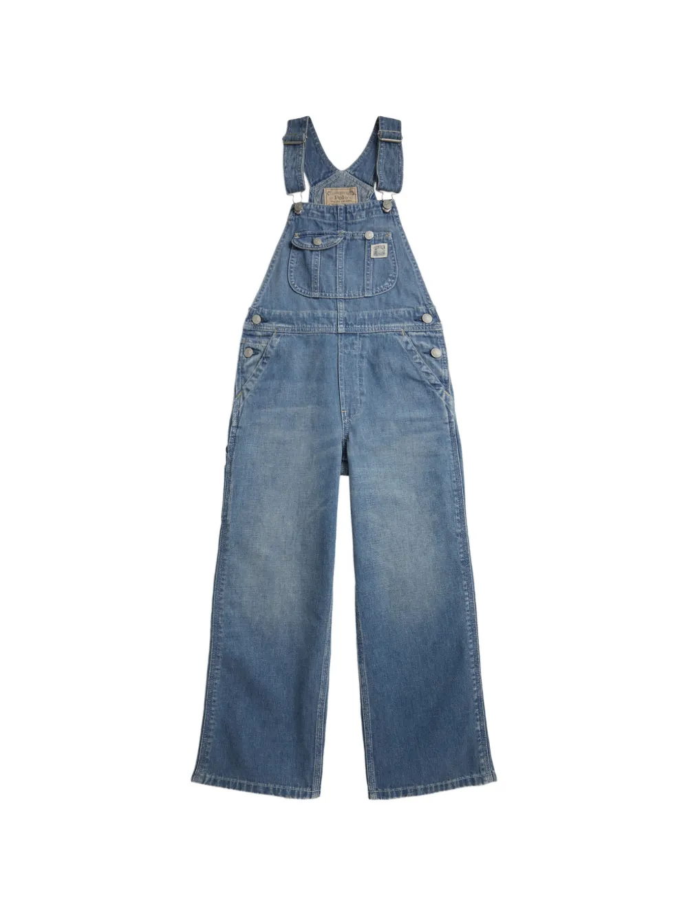 POLO RALPH LAUREN KIDS washed denim dungarees - Blu