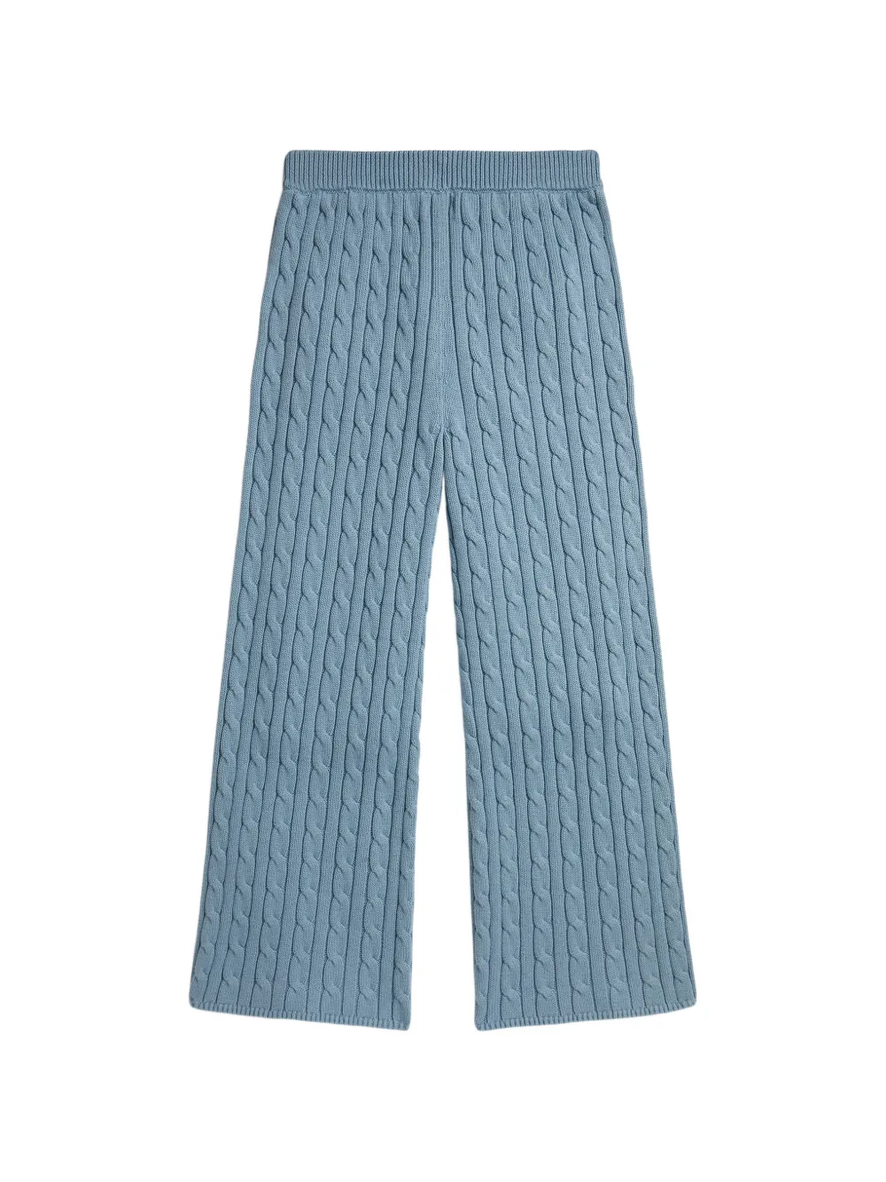 POLO RALPH LAUREN KIDS Kabelgebreide broek met geborduurd logo Blauw