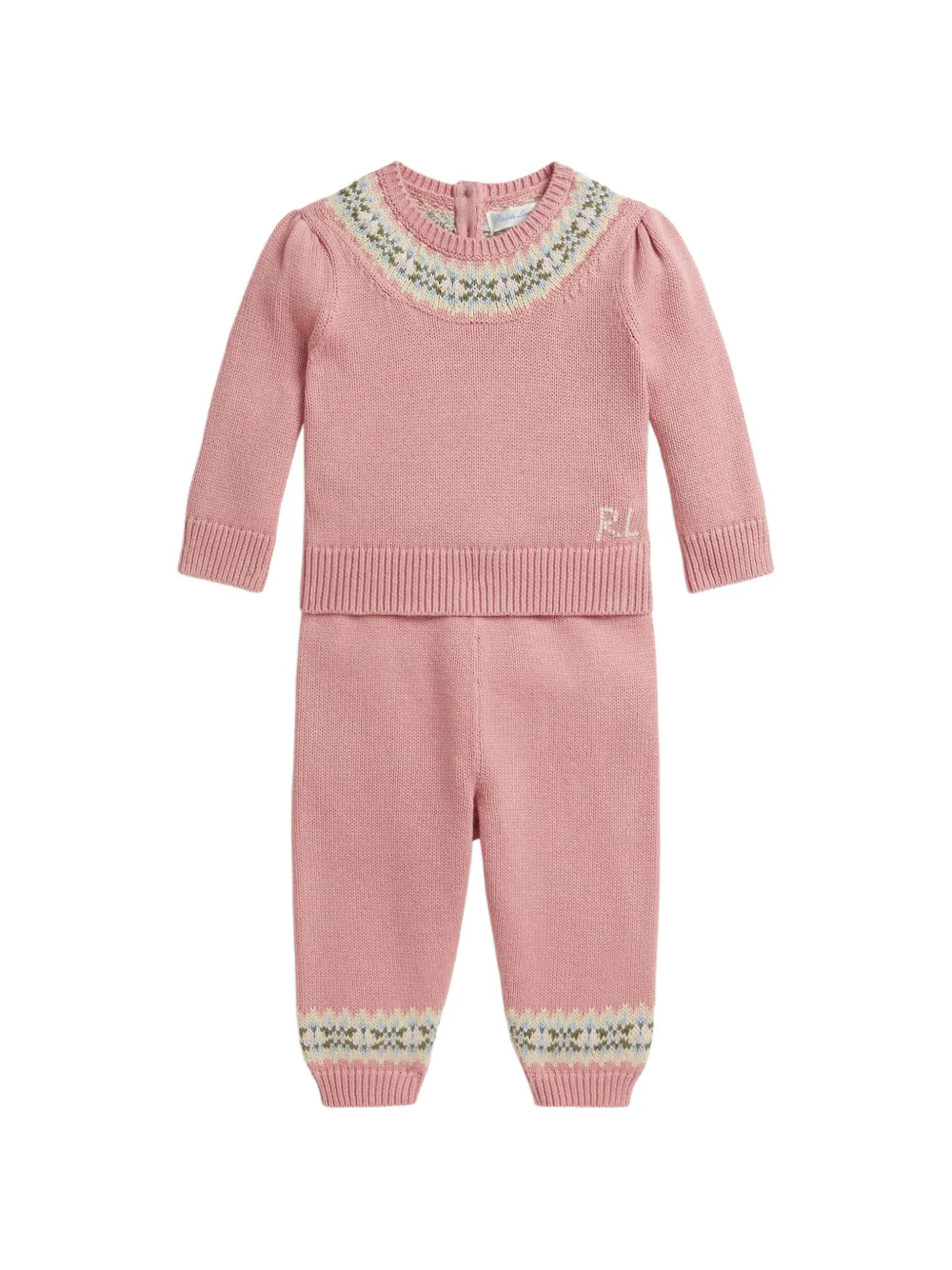 POLO RALPH LAUREN KIDS Fair Isle-knit sweater set - Rosa